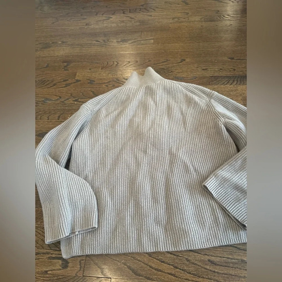 & Other Stories Half Zip knit Sweater in Beige Brown size  Large Womens D0656 - Picture 11 of 12